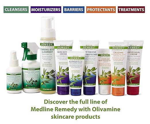 Medline Remedy Skin Repair Cream with Olivamine, 32 oz. bottle, lightly scented, for dry and cracked skin