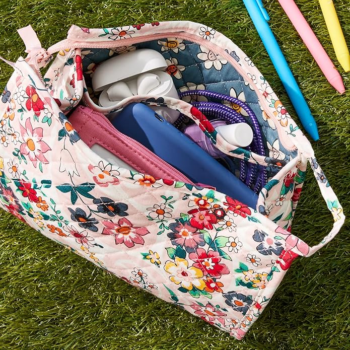 Vera Bradley Women's Cotton Trapeze Cosmetic Makeup Organizer Bag