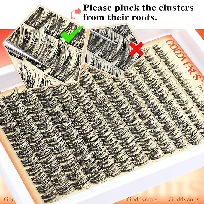 Wispy Lash Clusters Lashes Cluster Eyelash Extensions Natural Individual Lashes Fluffy Lash Extension Soft Cotton Band Eyelashes Clusters Fairy D Curl Lash Cluster For DIY Eyelash Extension