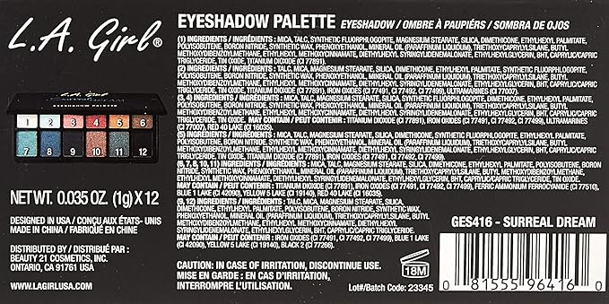 L.A. Girl Fanatic Eyeshadow Palette, Surreal Dream GES416