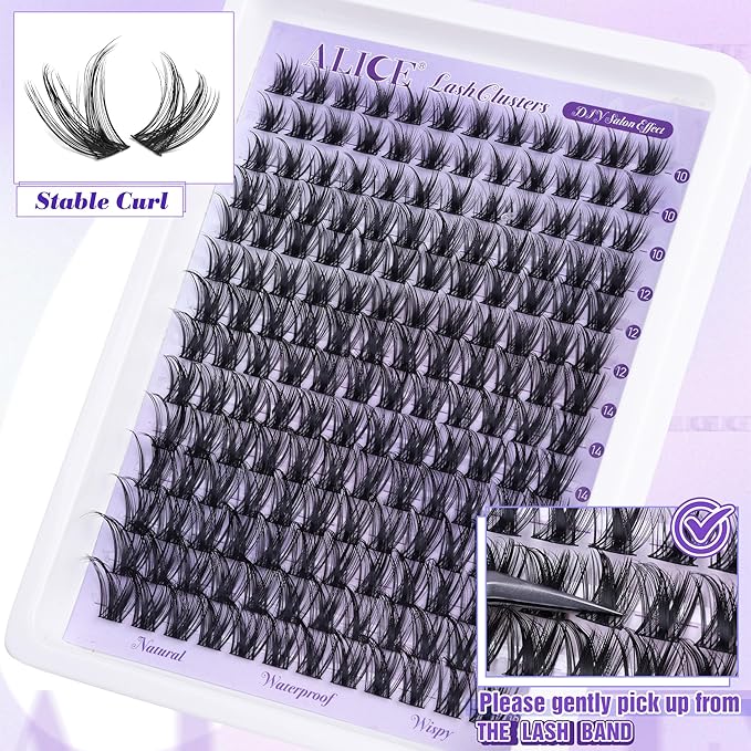 Lash Clusters Wispy Eyelash Extensions 168pcs Volume Individual Lashes 10-18mm Waterproof Natural DIY Lash Extensions Cluster Eyelash Extensions by ALICE