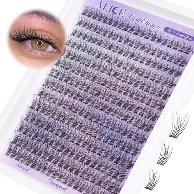 Natural Lash Clusters Wispy Lash Extensions Short 10-14mm DIY Cluster Eyelash Extension C-Curly 280pcs Soft Thin Band Individual Lashes by ALICE