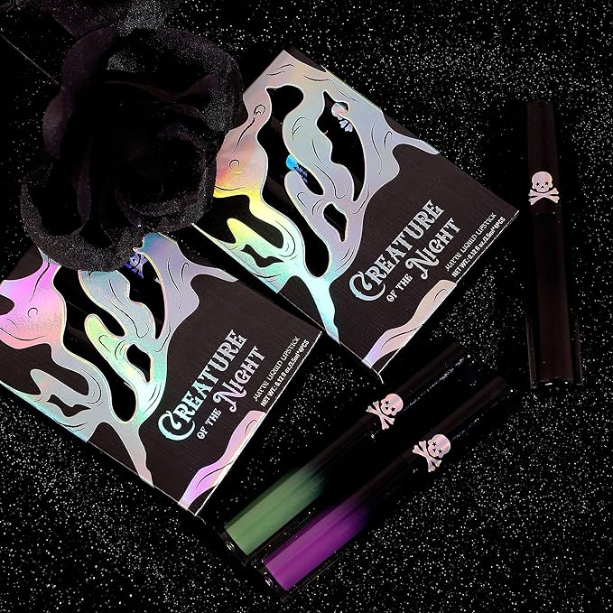 R.Y.M 4Pcs lip gloss green colorful gothic style lipstick long lasting red high pigment matte liquid goth lip sticks sets makeup for women