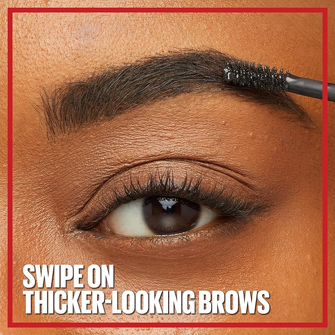 Maybelline Tattoo Studio Brow Styling Gel, Waterproof Eyebrow Make Up, Brow Tint for Up to 36HR Wear, Black, 1 Count