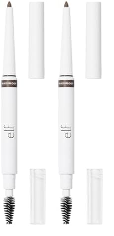 e.l.f. Instant Lift Waterproof Brow Pencil, Long-Lasting Eyebrow Pencil For Grooming & Shaping Brows, Vegan & Cruelty-free, Deep Brown (Pack of 2)