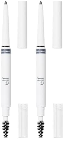 e.l.f. Instant Lift Waterproof Brow Pencil, Long-Lasting Eyebrow Pencil For Grooming & Shaping Brows, Vegan & Cruelty-free, Grey (Pack of 2)