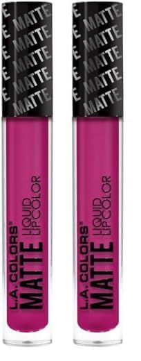L.A. COLORS Matte Liquid Lip Color, Pampered CLG413 (Pack of 2)