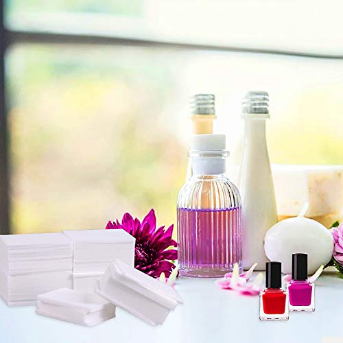 1000 Pcs Gel Nail Polish Remover, Lint Free Nail Wipes Cotton Pad with a Pump Dispenser Bottle Disposable Nail Polish Remover for Soak Off UV Gel Polish Clean Acrylic Nails Remover