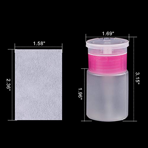 1000 Pcs Gel Nail Polish Remover, Lint Free Nail Wipes Cotton Pad with a Pump Dispenser Bottle Disposable Nail Polish Remover for Soak Off UV Gel Polish Clean Acrylic Nails Remover