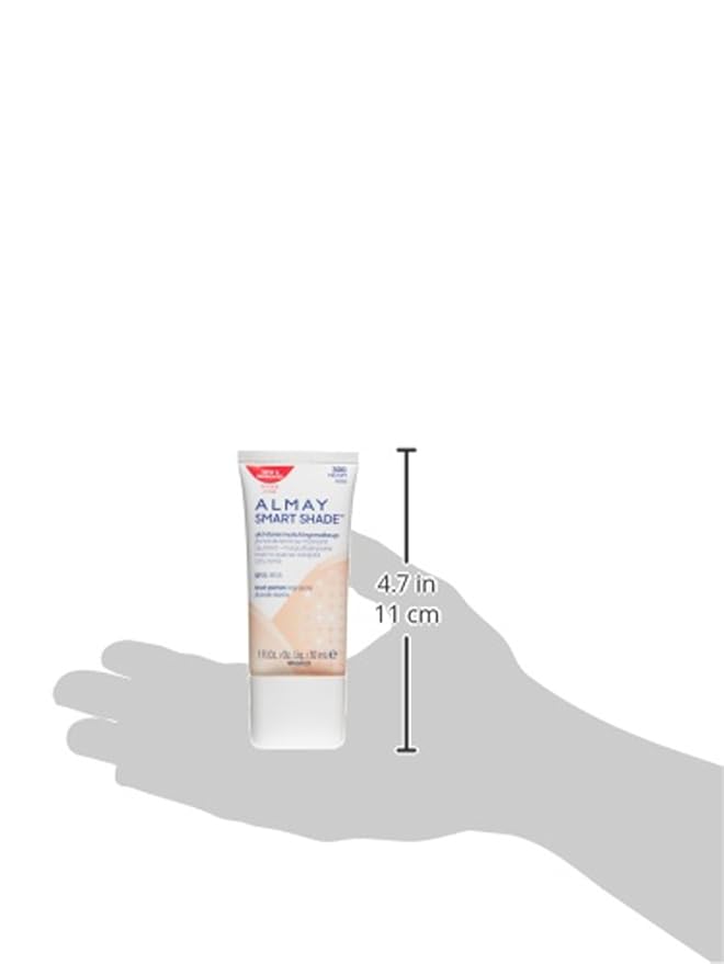 Almay Skintone Matching Foundation, Smart Shade Face Makeup with SPF 15, Hypoallergenic, Oil-Free, Dermatologist-Tested, 300 Straight Up Medium, 1 fl oz
