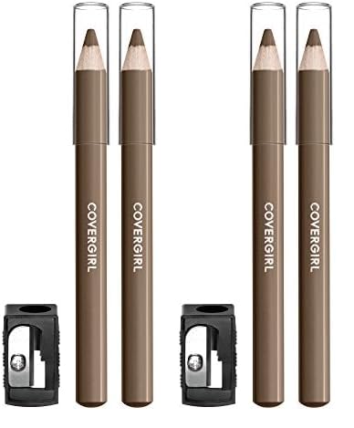 COVERGIRL - Easy Breezy Brow Fill + Define Brow Pencil, Sharpener Included, Long-Lasting, Deeply Pigmented, Blendable Formula, 100% Cruelty-Free (Pack of 2)