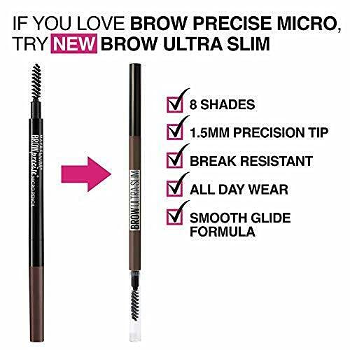 Maybelline Brow Ultra Slim Defining Eyebrow Makeup Mechanical Pencil With 1.55 MM Tip And Blending Spoolie For Precisely Defined Eyebrows, Warm Brown, 0.003 oz.