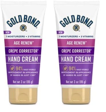 Gold Bond Age Renew Crepe Corrector Hand Cream, Replenishing & Smoothing Formula, 3 oz. (Pack of 2)
