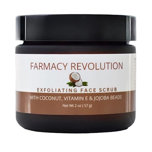 Exfoliating Scrub with Coconut, Vitamin E & JoJoba - Brightening Face & Body Scrub for Smooth, Moisturized Skin