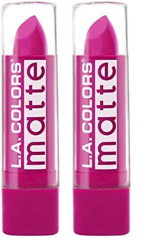 L.A. COLORS Matte Lip Color, Forever Fuchsia CML511 (Pack of 2)