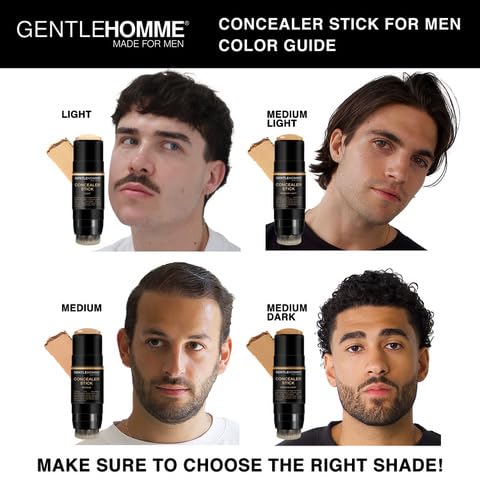 Concealer Stick with Brush for Men - Eraser Dark Circles - Men’s Multi-Use Concealer - Dual Sided Full Coverage Concealer Pen with Soft Brush- Buildable Coverage Makeup - All Skin Type - (Medium Dark)