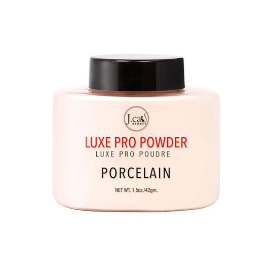 J.Cat Beauty Luxe Pro Makeup Setting Powder, Matte Finish, Helps Absorb Oil and Minimizes Pores, Suitable for Baking, Shade Porcelain, 1.5 Oz