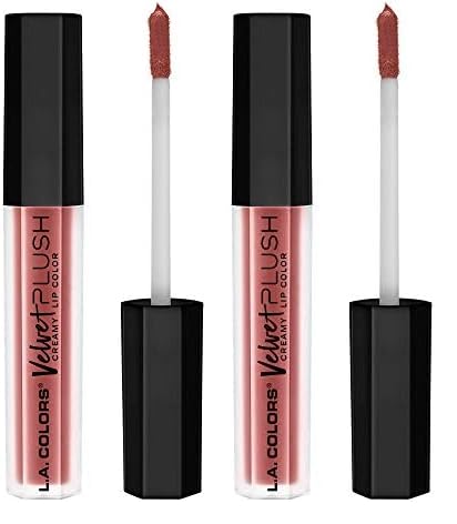 L.A. COLORS Velvet Plush Creamy Lip Color, Blossom CLC662 (Pack of 2)