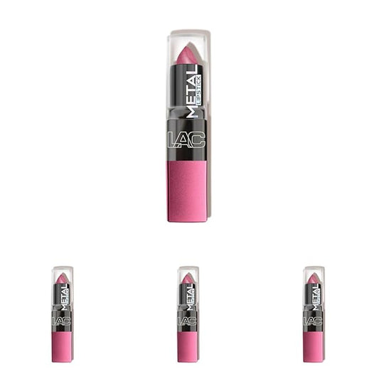 L.A. COLORS Metal Lipstick, Pink Flamingo CML568 (Pack of 4)
