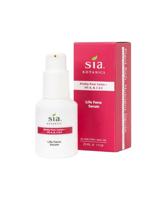 Life Force Face Serum (30ml/1oz Porcelain Bottle) | Prickly Pear, Aloe Vera, Orange Blossom | Natural Botanical Skincare