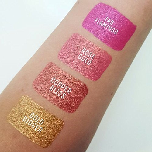 Aromi Copper Metallic Liquid Lipstick, Rosy Bronze Lip Color with Glittery Finish, Long-lasting Makeup, Vegan and Cruelty-free, Handmade (Copper Bliss)
