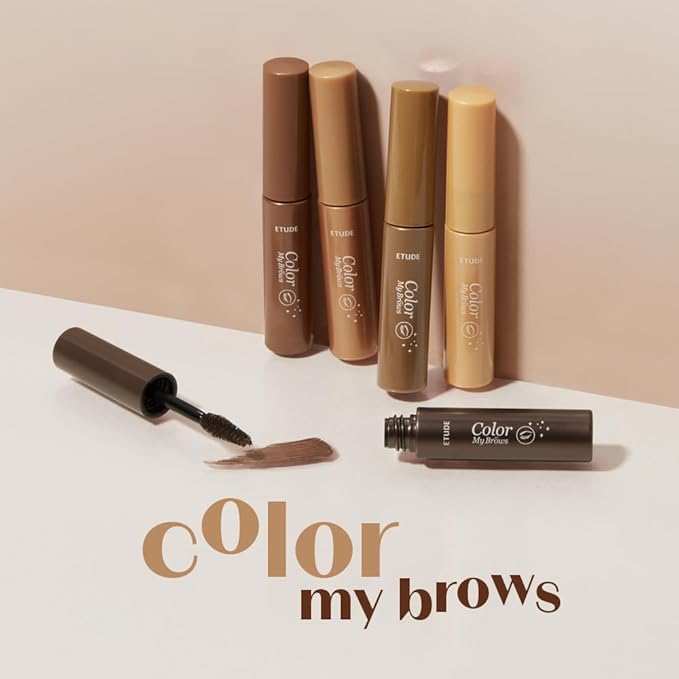 ETUDE Color My Brows - Blondie Brown (4.5g) | Beeswax & Carnauba Wax | Eyebrow Mascara, Quickly Fixing Natural Eyebrow Makeup with Care Effect | Korean Makeup, Kbeauty