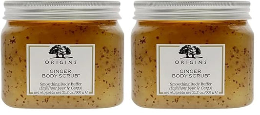 Origins Ginger Body Scrub Smoothing Body Buffer, 21.2 Oz (Pack of 2)