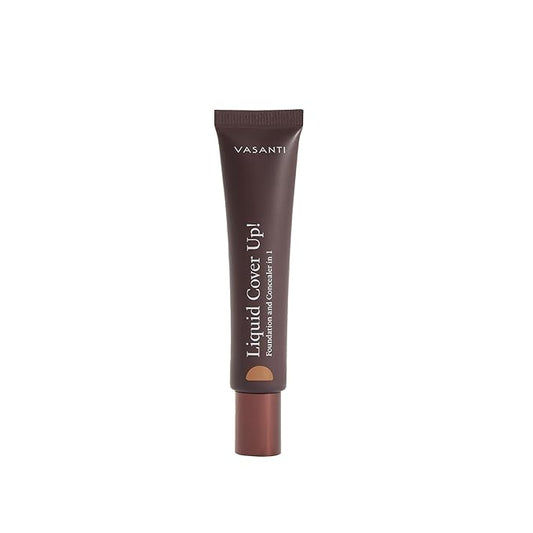 VASANTI Oil-Free Foundation & Concealer in 1 - Liquid Cover-Up (V1) - Full Matte Coverage Long Lasting Paraben-Free Vegan Friendly Makeup