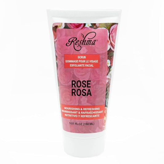 Reshma Beauty Rose Scrub, Dual Action Cleanser Face & Body Scrub, Gentle for All Skin Types and Dull Skin, Smoothing and Softening, Balances and Nourishes Skin, Cruelty-Free, 5.07 oz, Pack of 1