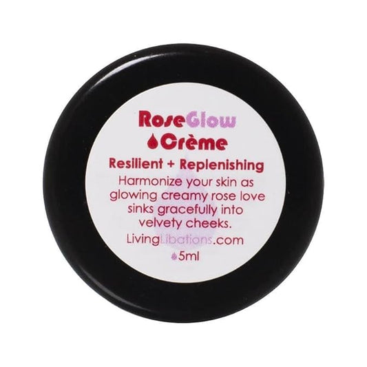 LIVING LIBATIONS - Organic/Wildcrafted Rose Glow Face Creme | Natural, Plant-Based, Clean Beauty (.16 oz | 5 ml)