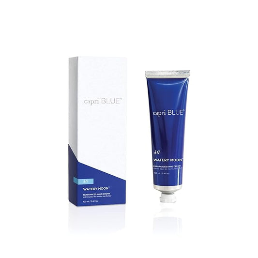 Capri Blue Hand Cream for Dry Cracked Hands – Watery Moon Moisturizing Jojoba Oil & Shea Butter Lotion – Dry Hand Cream Travel Size Tube – Paraben, Sulfate, Cruelty-Free Vegan Lotion (3.4 Oz)
