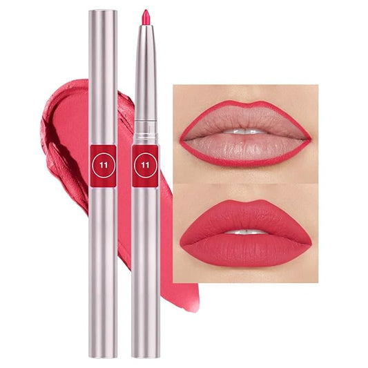 Retractable Lipliner Pencil Waterproof Makeup for Lip Liner and Eye Liner, Smooth and Creamy, Long Lasting Matte Finish, Vegan Beauty, Matte Velvet Pigmented Lip Liner (11#Rogue Red, 1)