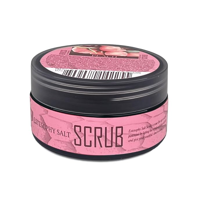 Estesophy Salt Scrub_Peach Korean Salt Body Scrub, Salt Massge, Salt Soap, Body Care, Peach Salt Shower 4.2oz (120g)