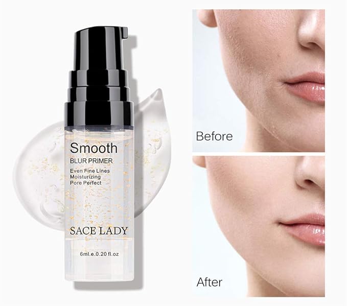 SACE LADY Face Smooth Primer and Flawless Coverage Oil Control Setting Powder, Matte Lasting Face Cosmetics Kit 2Pcs
