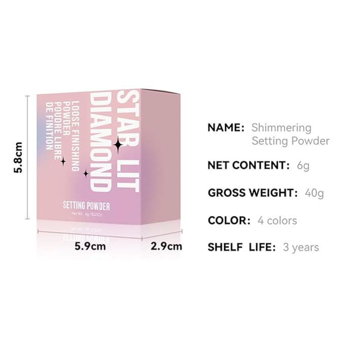 Oil Control Loose Powder, Translucent Setting Powder, Long-Lasting Shimmer, Lightweight Face Powder for Women, Polvo Traslúcido Maquillaje (03#, 1pc)