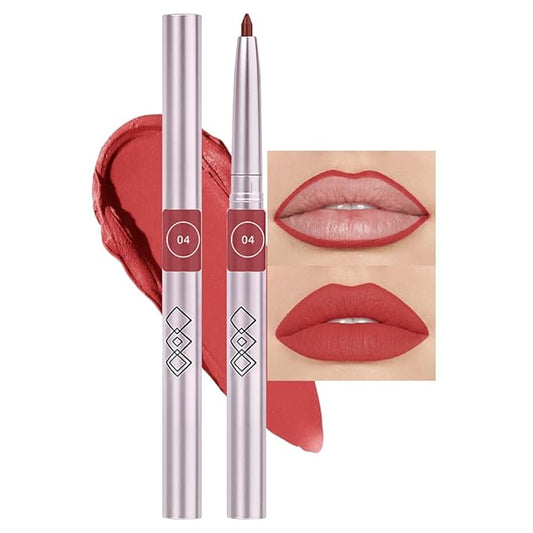 Retractable Lipliner Pencil Waterproof Makeup for Lip Liner and Eye Liner, Smooth and Creamy, Long Lasting Matte Finish, Vegan Beauty, Matte Velvet Pigmented Lip Liner(04#Red, 1)