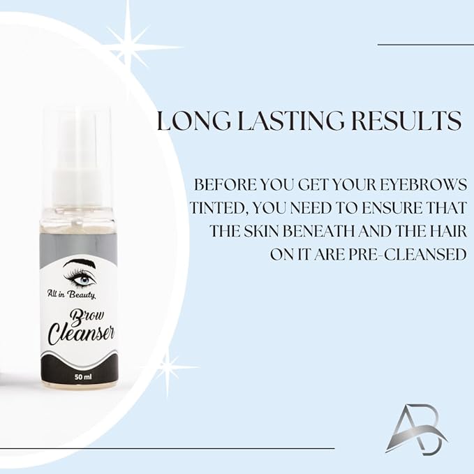 All in Beauty Spray Brow Primer and Cleanser, Eyebrow Primer for Hair and skin before henna application and other brow treatments. Deep Cleansing and Conditioning Cleanser for Eyebrows.