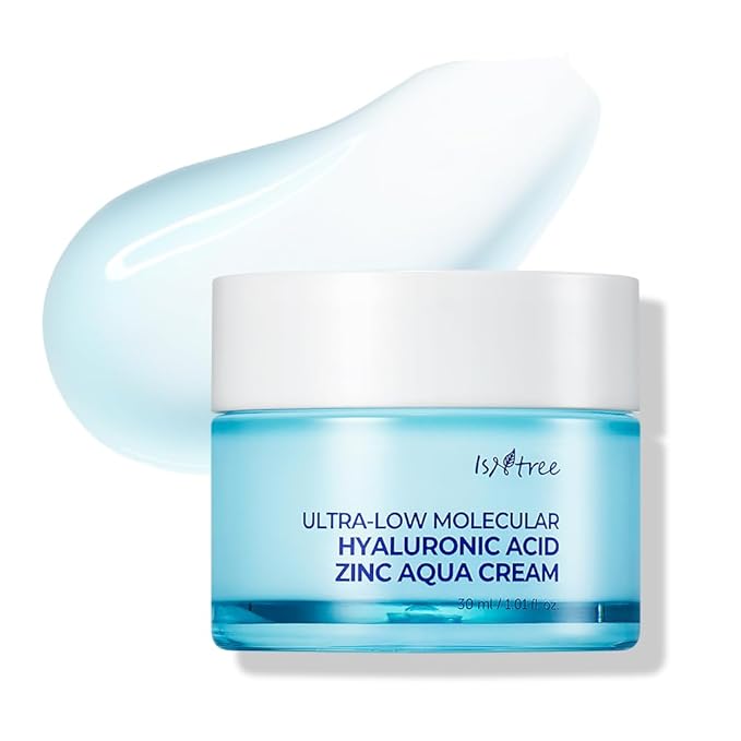 IsNtree ISTREE Zinc Aqua Cream 30ml, 1.01 fl oz | Korean Skincare | Ultra-Low Molecular Hyaluronic Acid | Pore Refining & Oil Control | Cooling & Hydrating Gel Cream