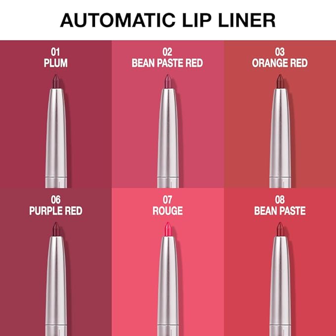 Retractable Lipliner Pencil Waterproof Makeup for Lip Liner and Eye Liner, Smooth and Creamy, Long Lasting Matte Finish, Vegan Beauty, Matte Velvet Pigmented Lip Liner(10#Purple Red, 1)