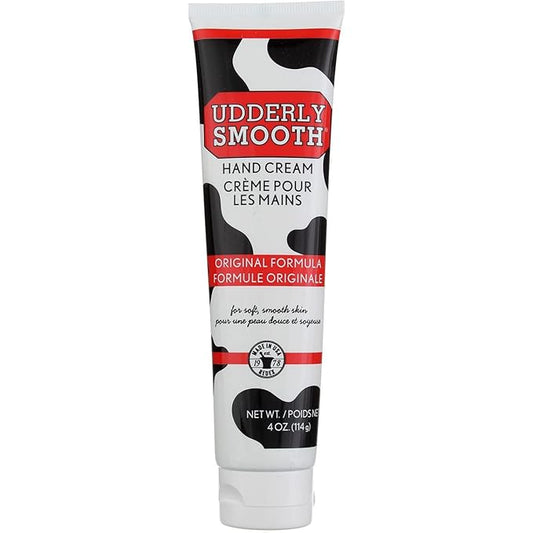 Udderly Smooth Hand Cream, Original Formula for Rough Dry Skin, Fast-Absorbing 24-Hour Moisturization, 4 oz (Pack of 2)