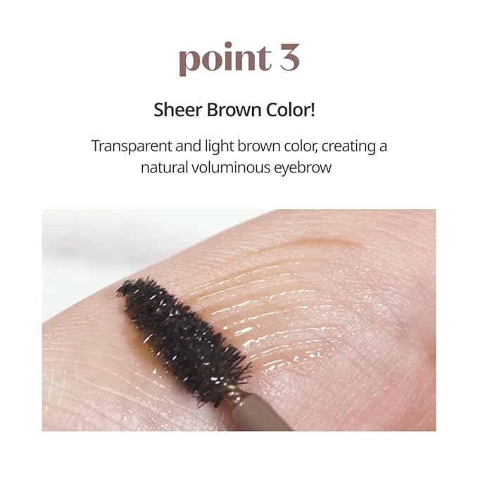 ETUDE Bare Edge Brow Fixer, Strong Brow Fixer, Long-Lasting Hold, Gel Type, Sheer Brown Color, Korean Makeup, Beauty (0.247 Ounce)