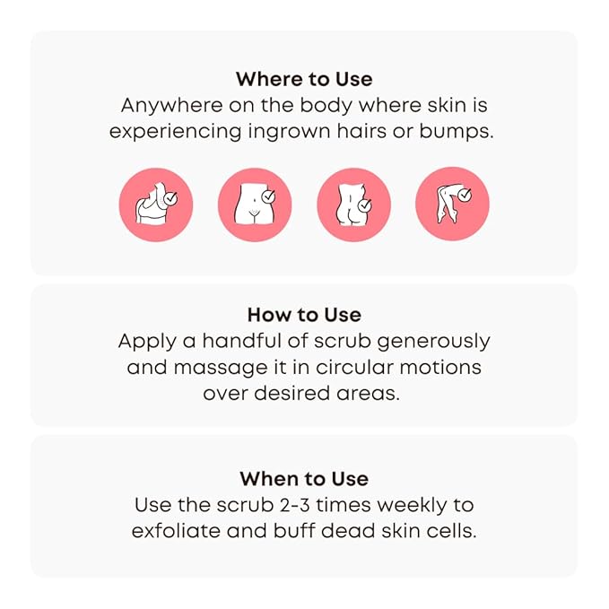 Bushbalm Ingrown Hair Exfoliating Scrub - Reduces Appearance of Ingrown Hairs and Razor Bumps, Soothes Skin and Post-Shave Redness - Watermelon Sugar, 236 ml