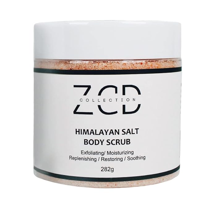 Dry Himalayan Salt Body Scrub | Rose | 282g | All Natural Ingredients Sweet Almond Oil, Grape Seed Oil, Jojoba Oil, Vitamin E, Aloe Vera | Exfoliating Moisturizing Replenishing Restoring Soothing