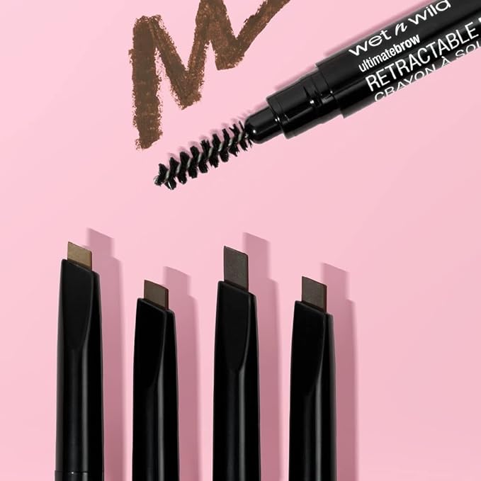wet n wild Ultimate Eyebrow Retractable Definer Pencil, Dark Brown, Dual-Sided, Fine Tip, Shapes, Defines, Fills Brows Makeup
