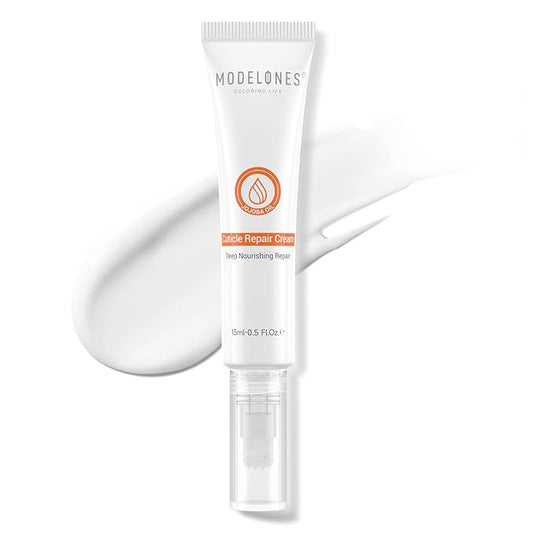 modelones Cuticle Cream, Ultra-Hydrating Nail Care for Damaged Nails Organic Jojoba Oil Vitamin E, Cuticle Non-greasy Dry Cracked Cuticles 15ML