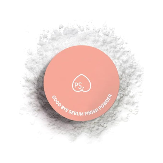 Goodbye Sebum Control Finish Powder 5g – Lightweight Oil-Absorbing Face & Hairline Powder for Long-Lasting Soft Matte Finish (Peach)