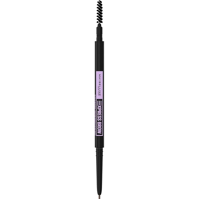 Maybelline Express Brow Ultra Slim Eyebrow Makeup, Brow Pencil with Precision Tip and Spoolie for Defined Eyebrows, Ash Brown, 1 Count