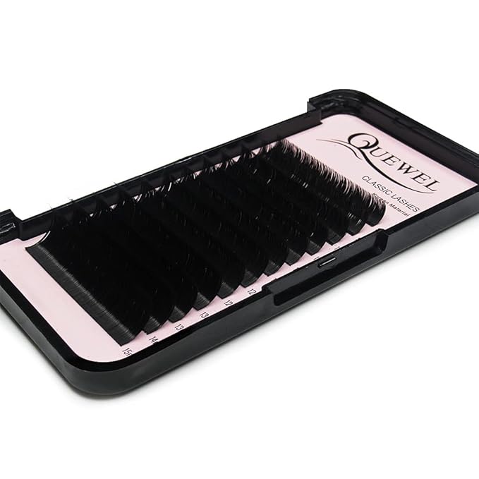 QUEWEL Eyelash Extensions 0.10mm D Curl Mix 8-15mm Supplies Matte Black Individual Eyelashes Salon Use|0.03/0.05/0.07/0.10/0.15/0.20mm C/D Single 8-18mm Mix 8-15mm/10-15mm|（0.10 D Mix8-15mm）