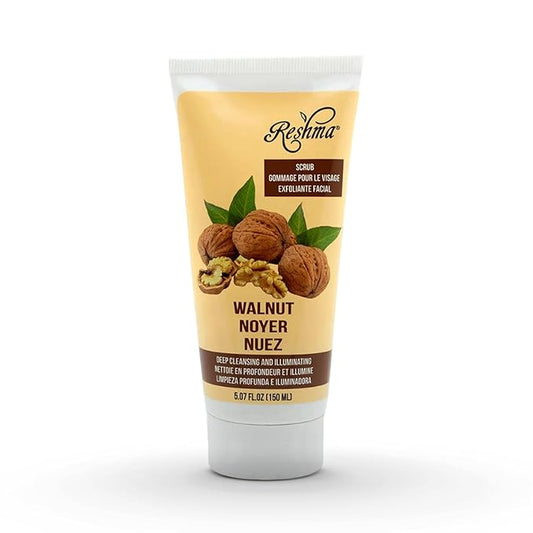 Reshma Beauty Walnut Scrub, Dual Action Cleanser Face & Body Scrub, Gentle for All Skin Types and Dull Skin, Deep Cleansing and Moisturizing, Enhances Natural Glow, Cruelty-Free, 5.07 oz, Pack of 1