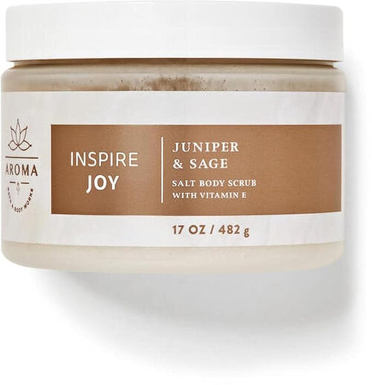Bath and Body Works Aromatherapy Salt Scrub 17 Ounce (Juniper + Sage)